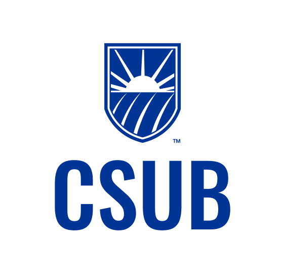CSUB logo, vertical blue variant, cell 79