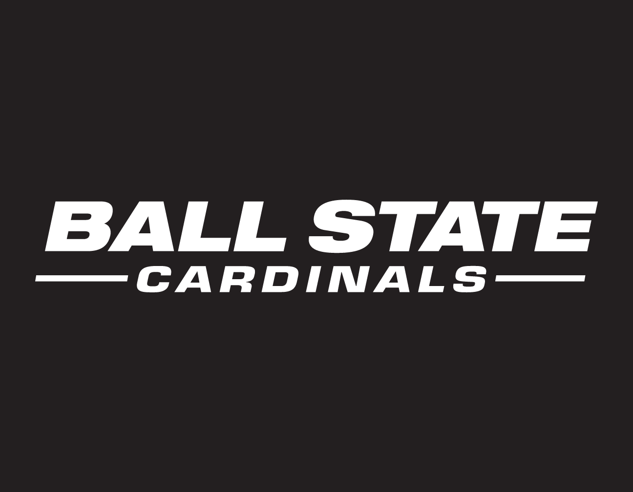Ball State Cardinals wordmark, white variant, cell 35