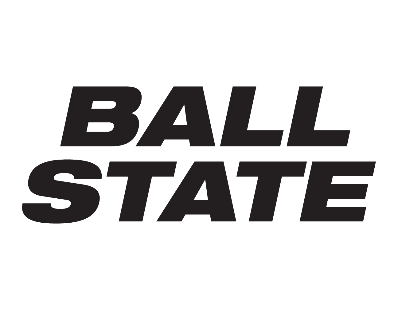 Ball State wordmark, black variant, cell 36