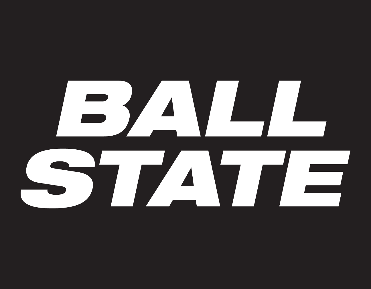 Ball State wordmark, white variant, cell 37