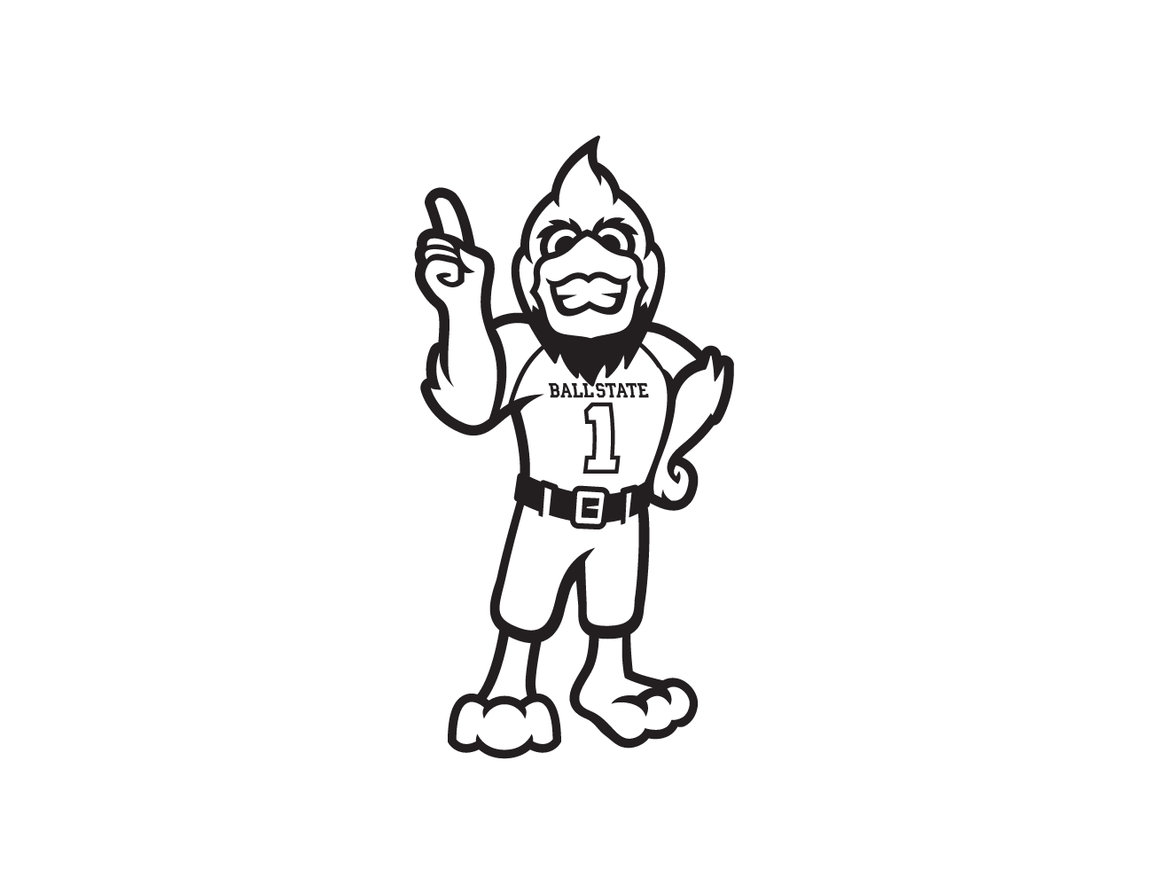 Charlie Cardinal mascot, black and white variant, cell 40