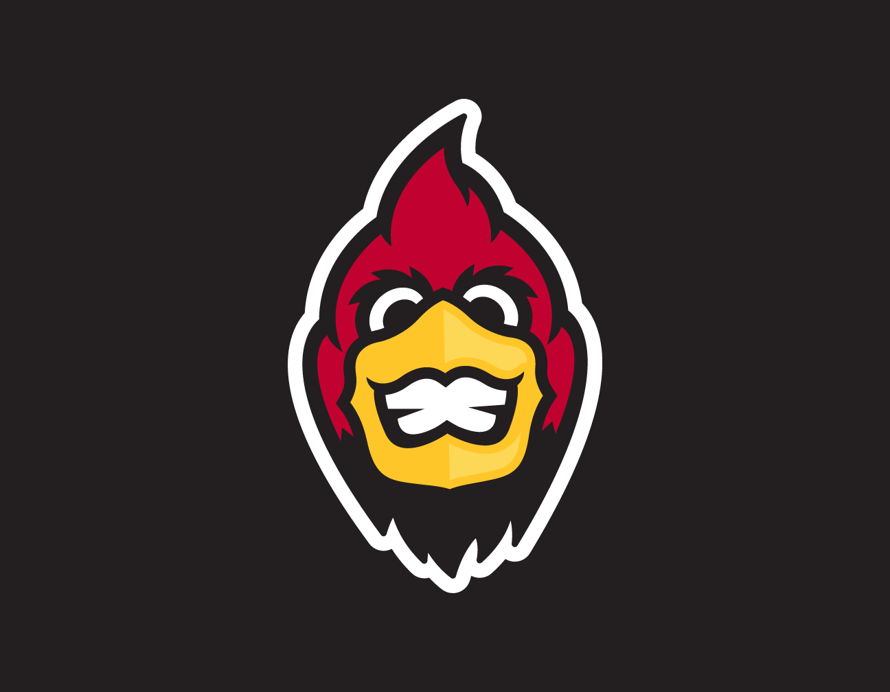 Cardinal head, color on dark variant, cell 43