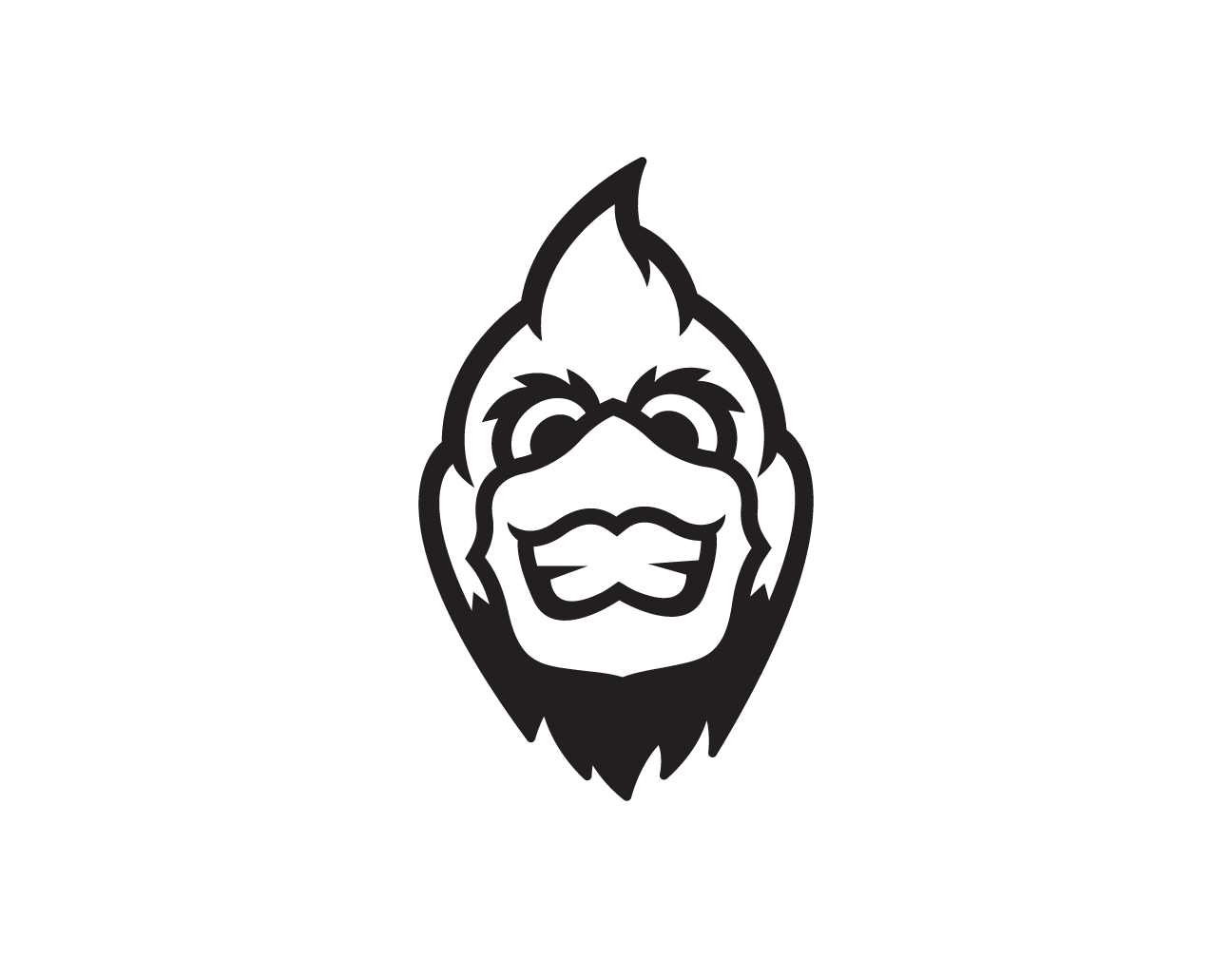 Cardinal head, black and white variant, cell 44