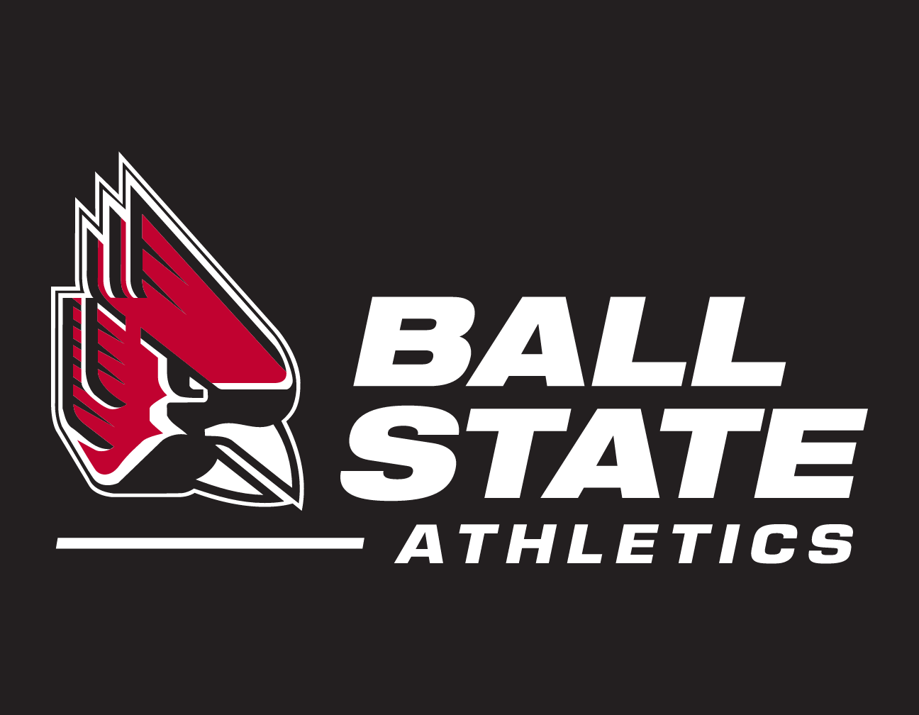Ball State Athletics logo, color on dark variant, cell 47