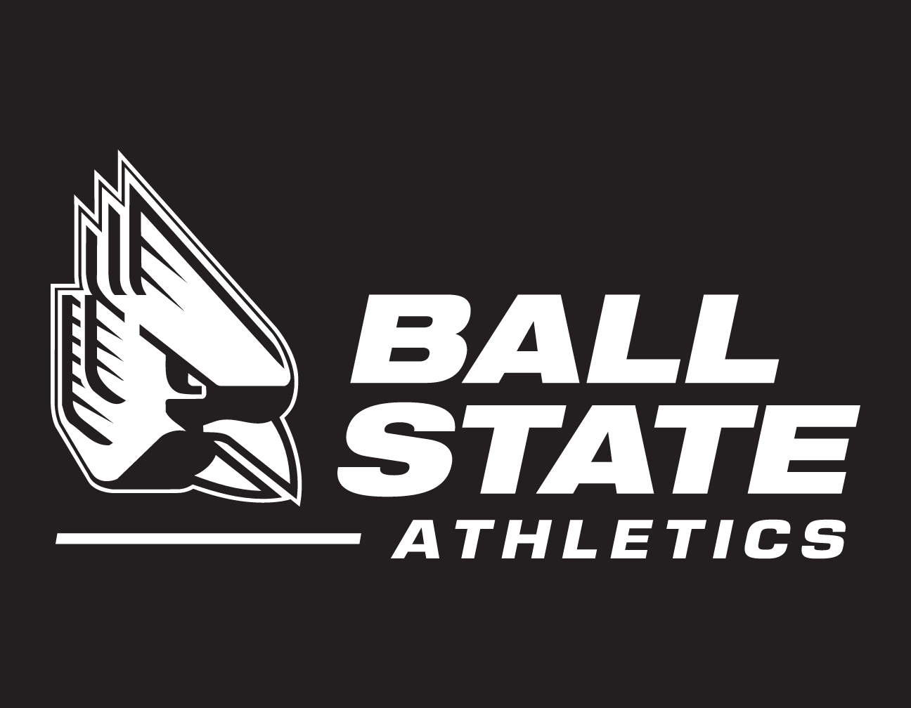 Ball State Athletics logo, white outline variant, cell 49