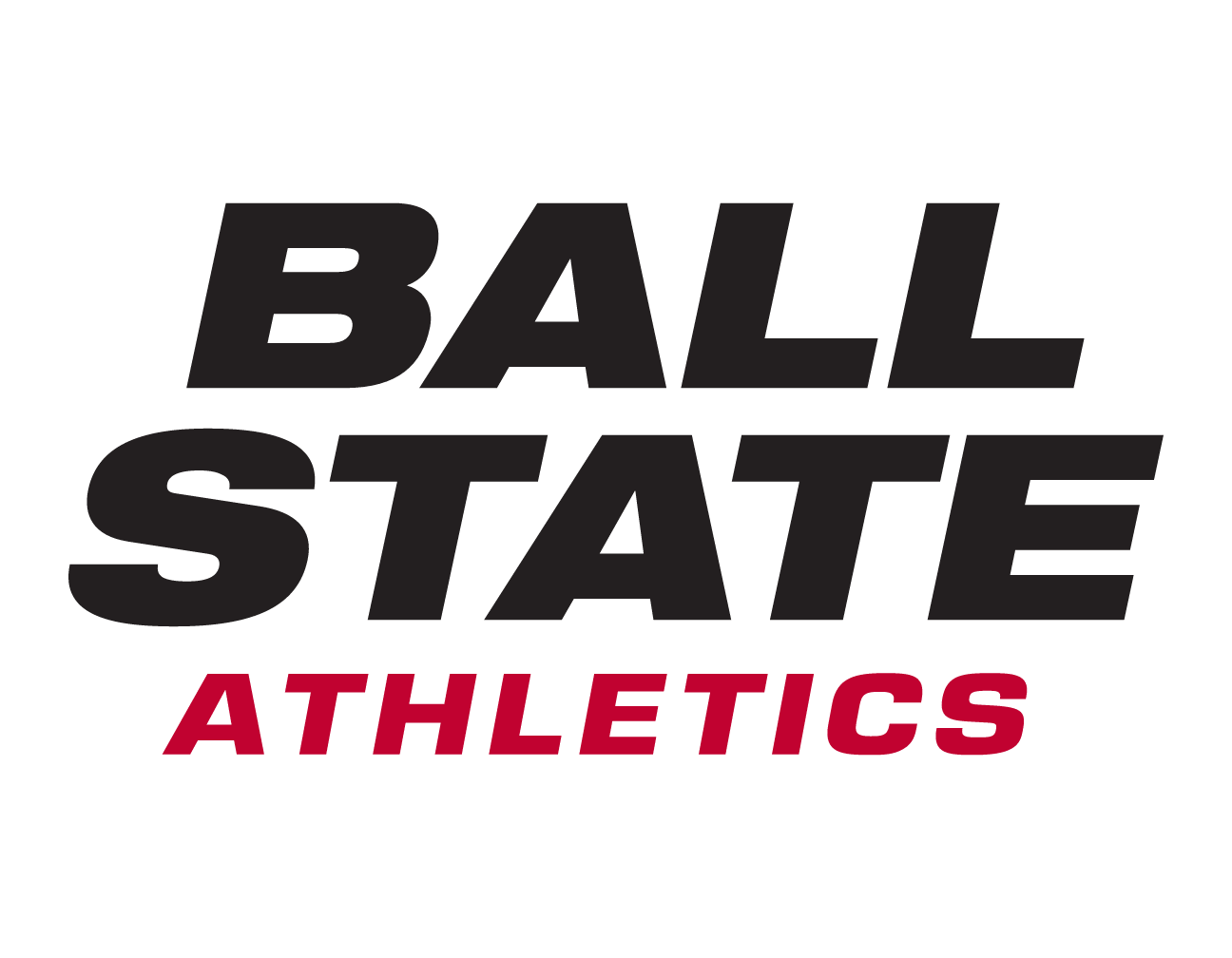 Ball State Athletics wordmark, color variant, cell 54