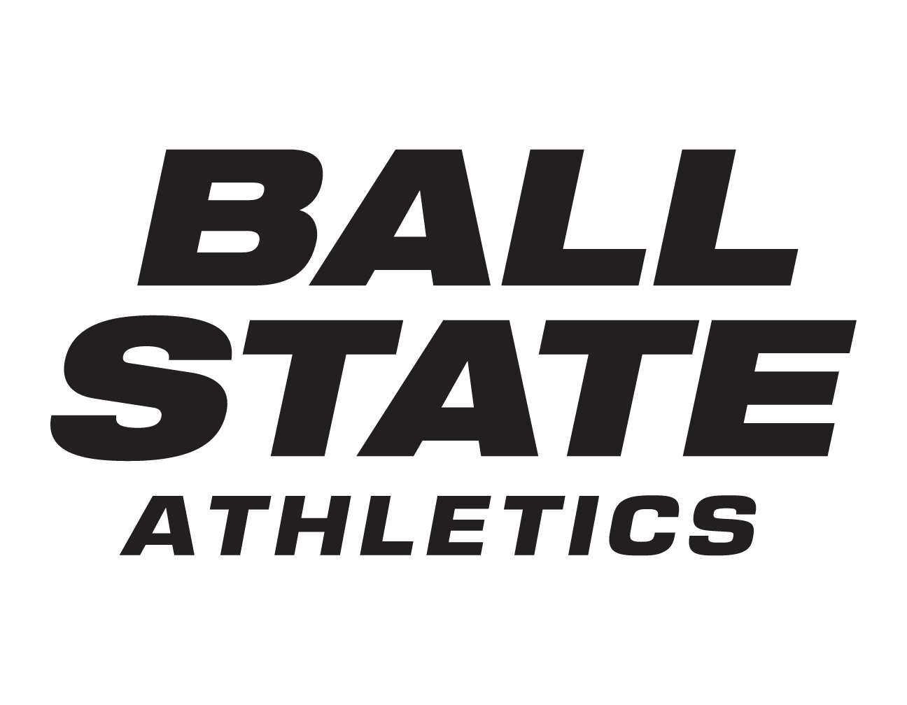 Ball State Athletics wordmark, black variant, cell 55