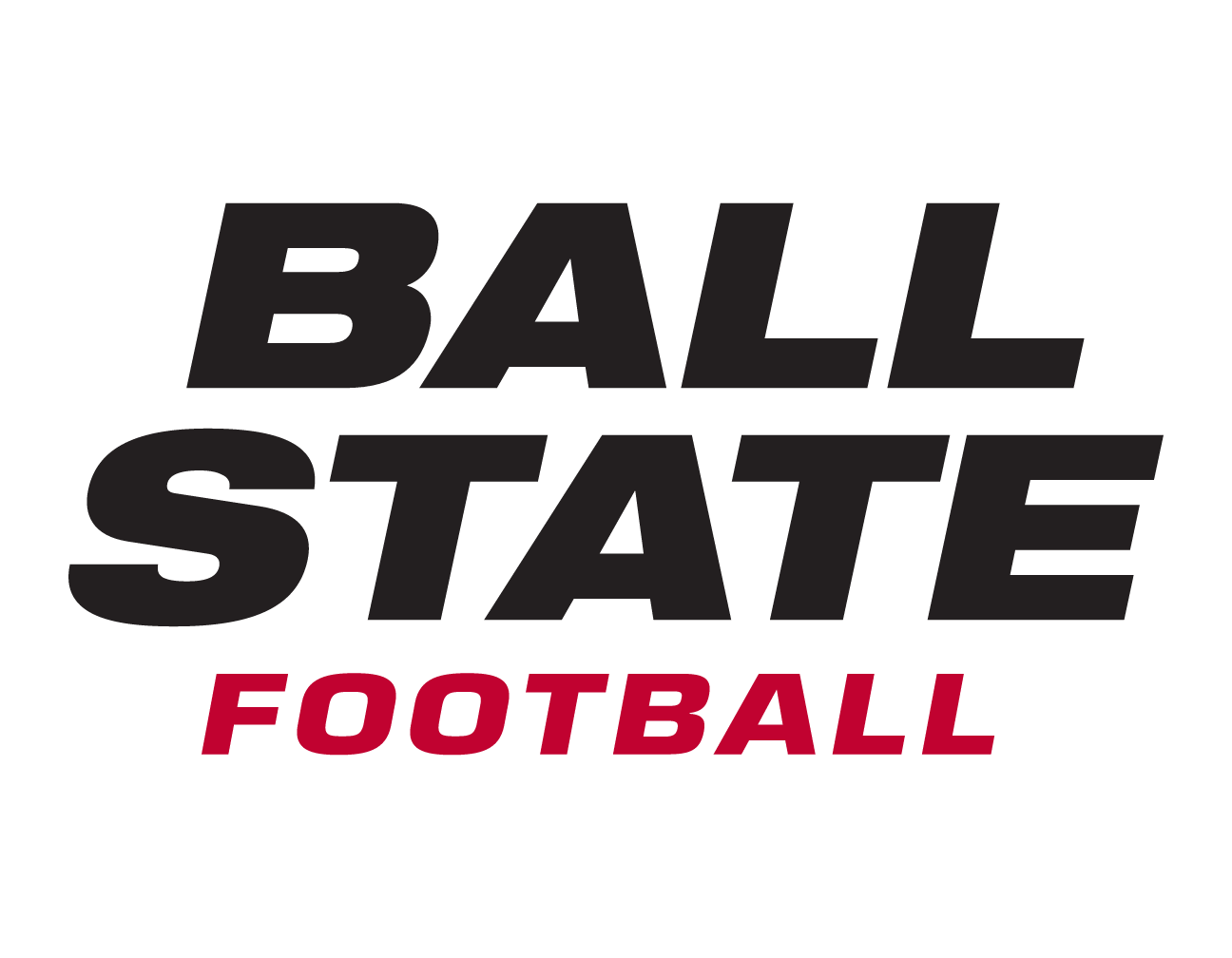 Ball State Football wordmark, color variant, cell 57