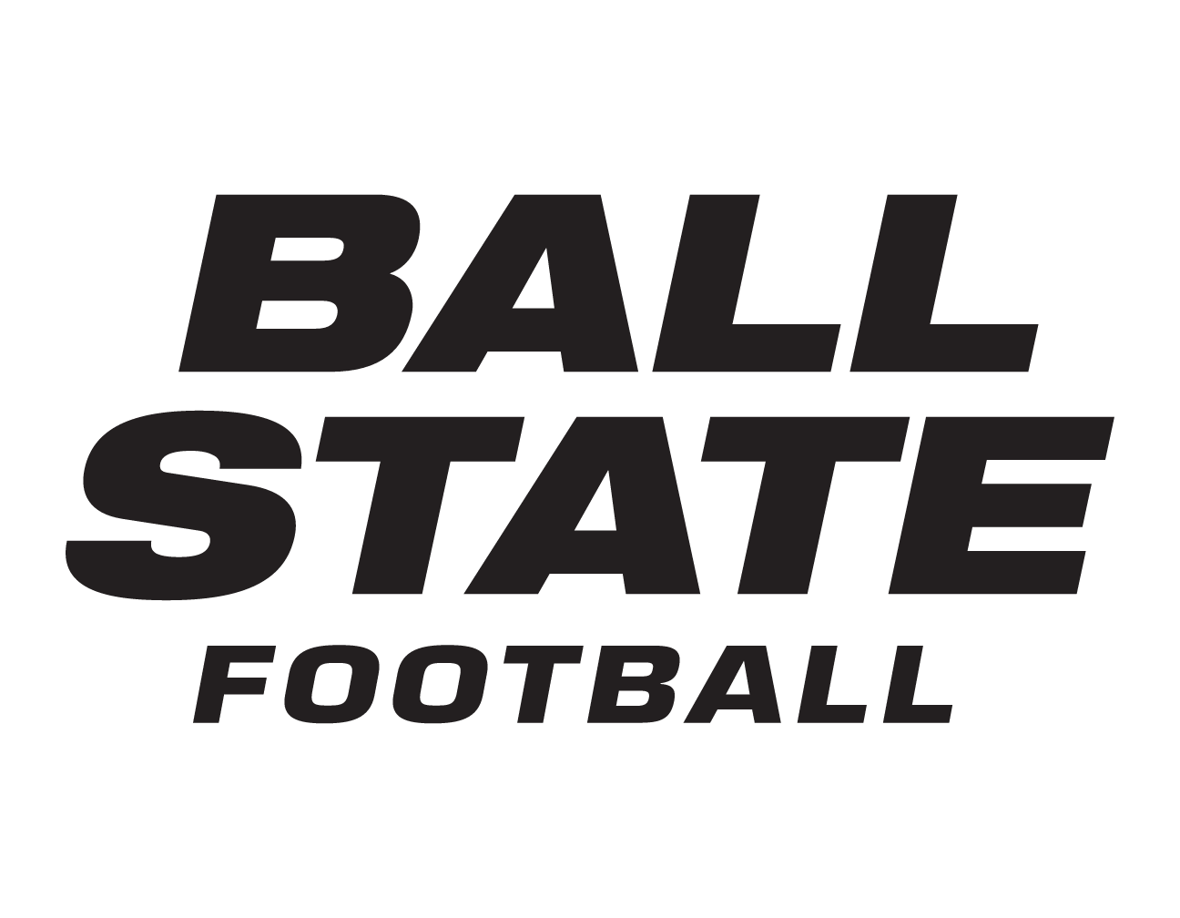 Ball State Football wordmark, black variant, cell 58