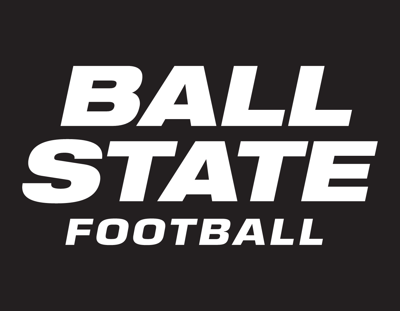 Ball State Football wordmark, white variant, cell 59