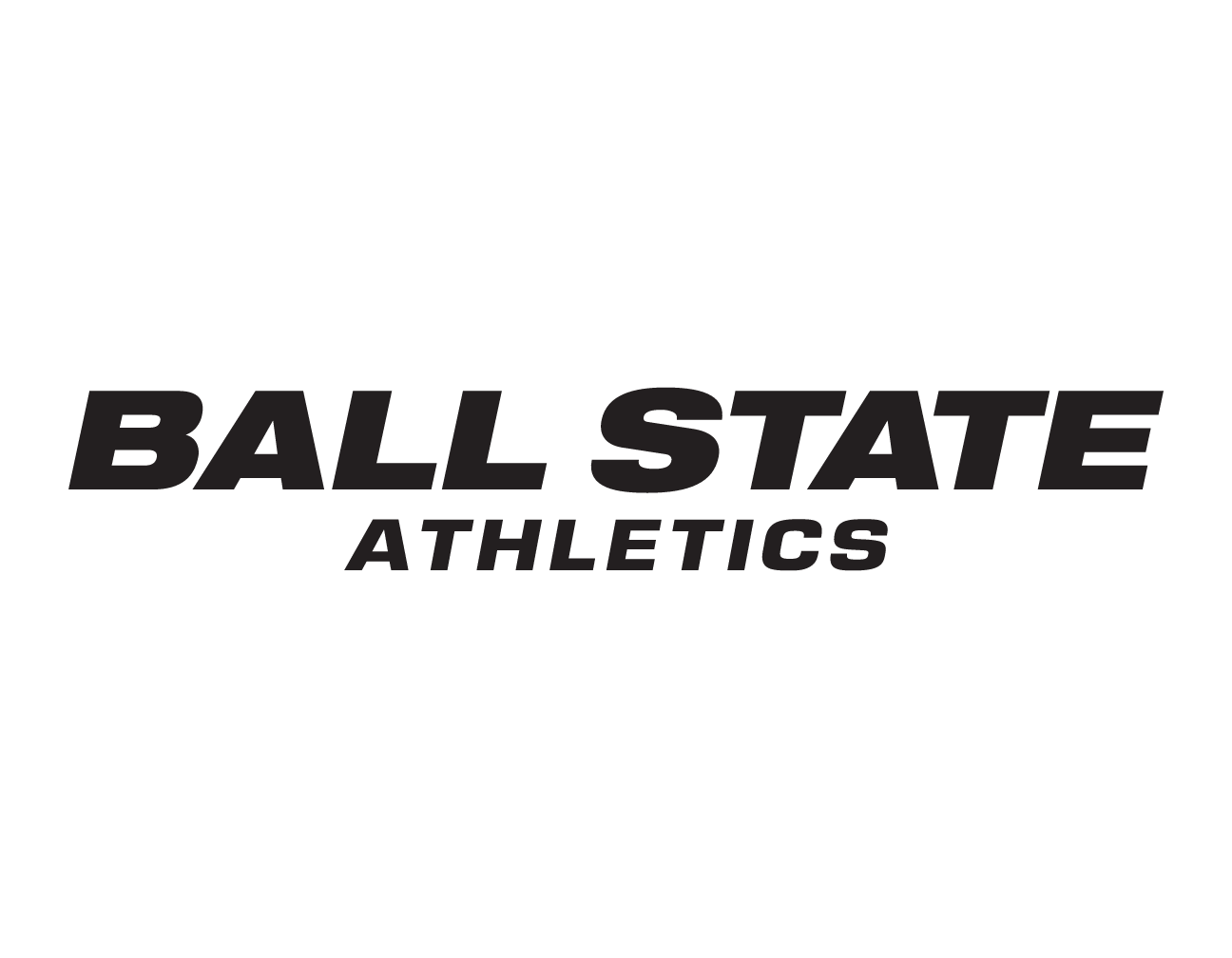 Ball State Athletics horizontal wordmark, black variant, cell 61