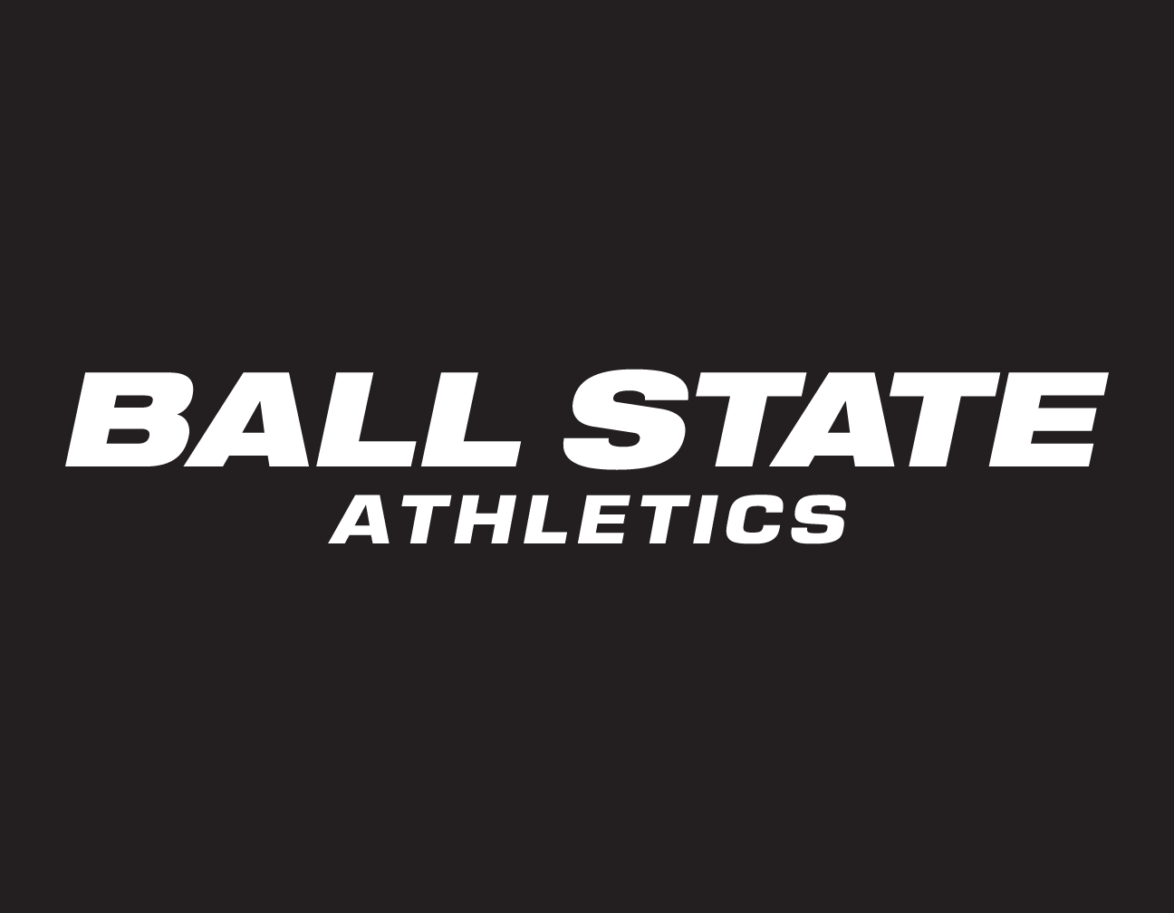 Ball State Athletics horizontal wordmark, white variant, cell 62