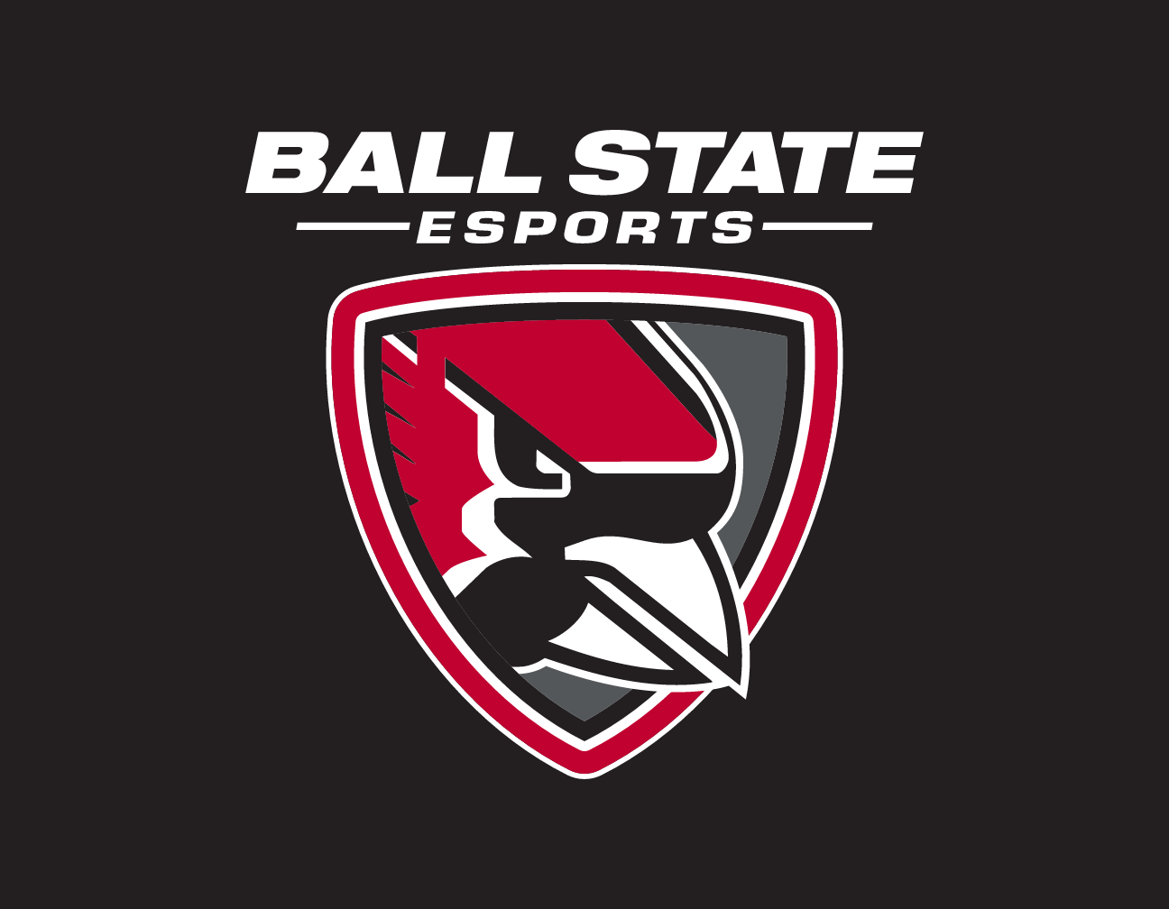 Ball State Esports logo, color on dark variant, cell 70