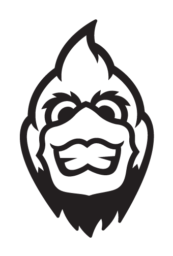 Cardinal head, black and white variant, cell 44