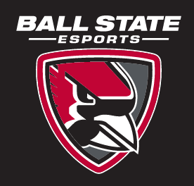 Ball State Esports logo, color on dark variant, cell 70