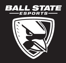 Ball State Esports logo, black and white variant, cell 71