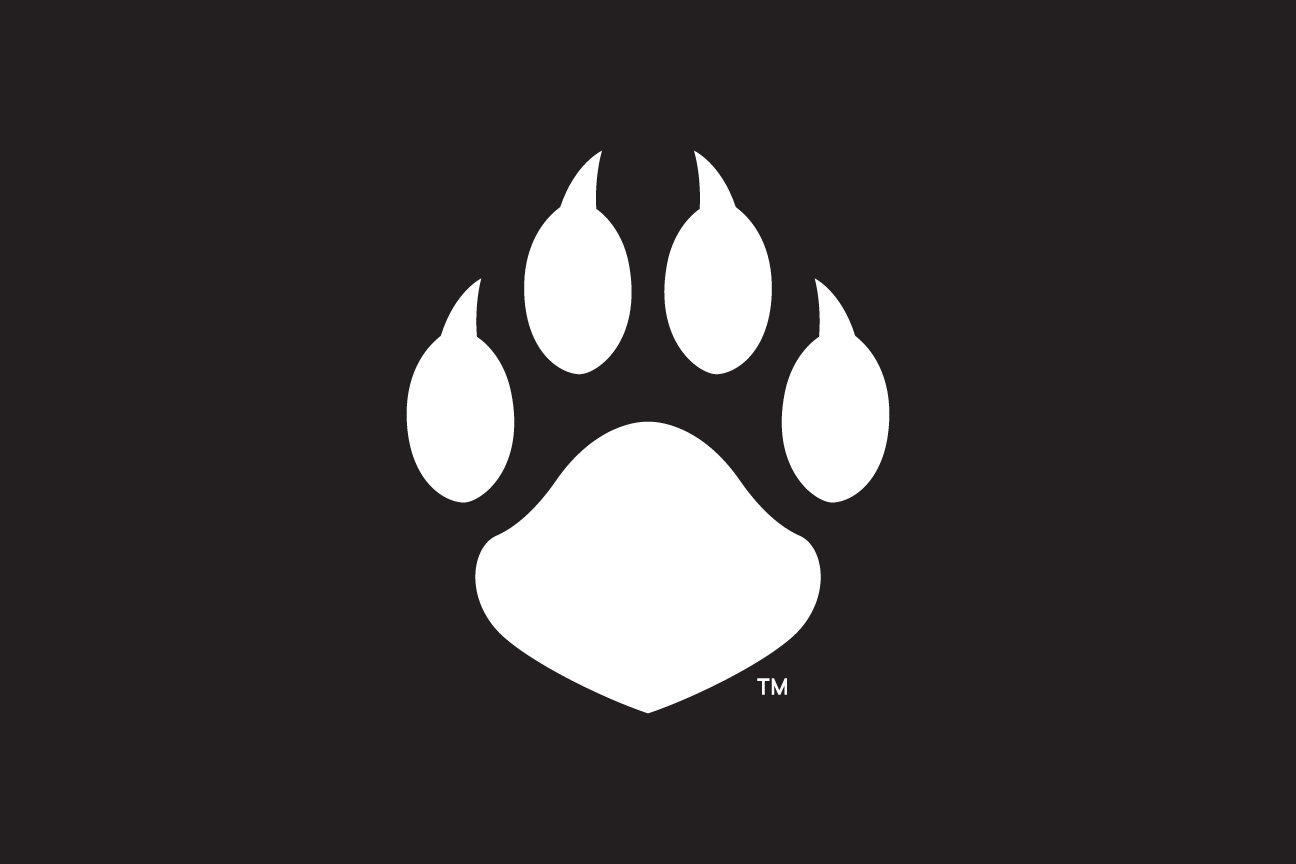 bobcat paw print, white on black variant, cell 116