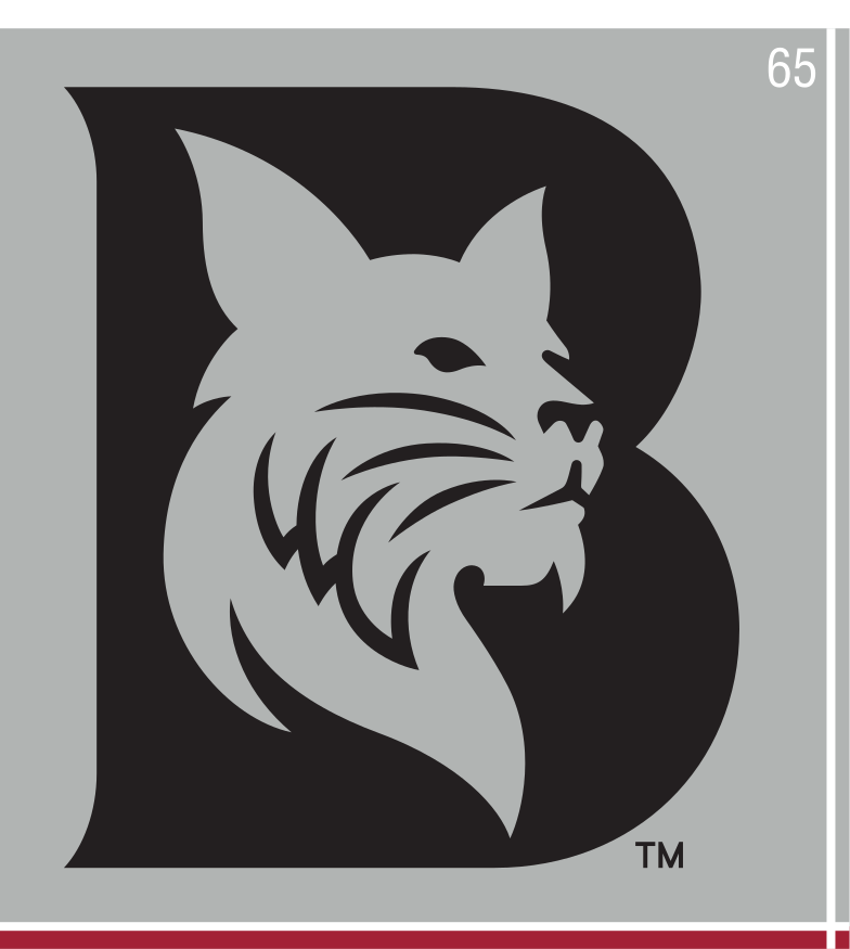 Bobcat in 'B' lettermark, black on grey variant, cell 65