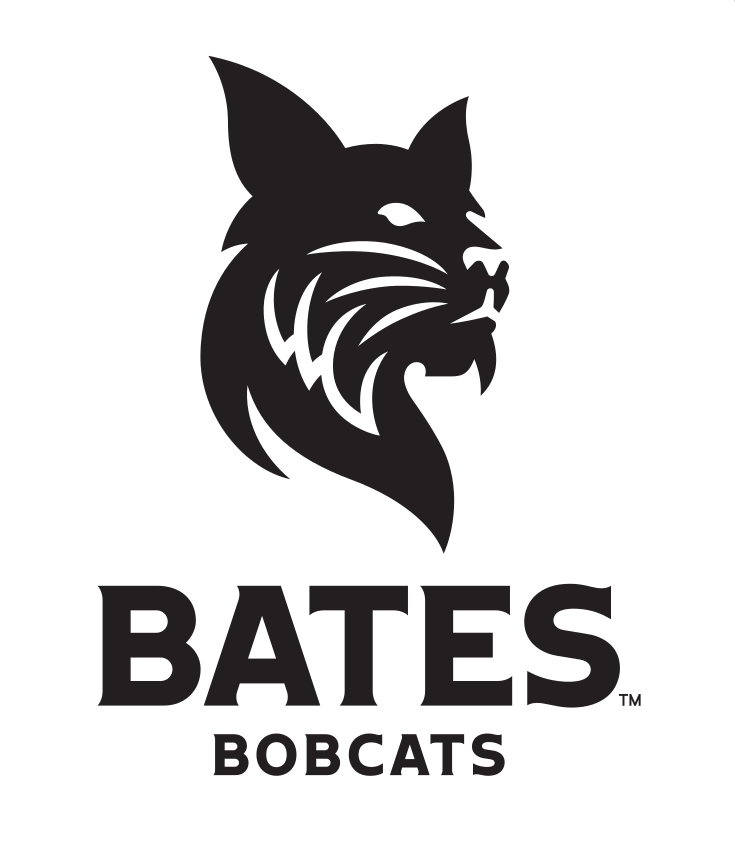 bobcat head with BATES BOBCATS wordmark, black on white variant, cell 98
