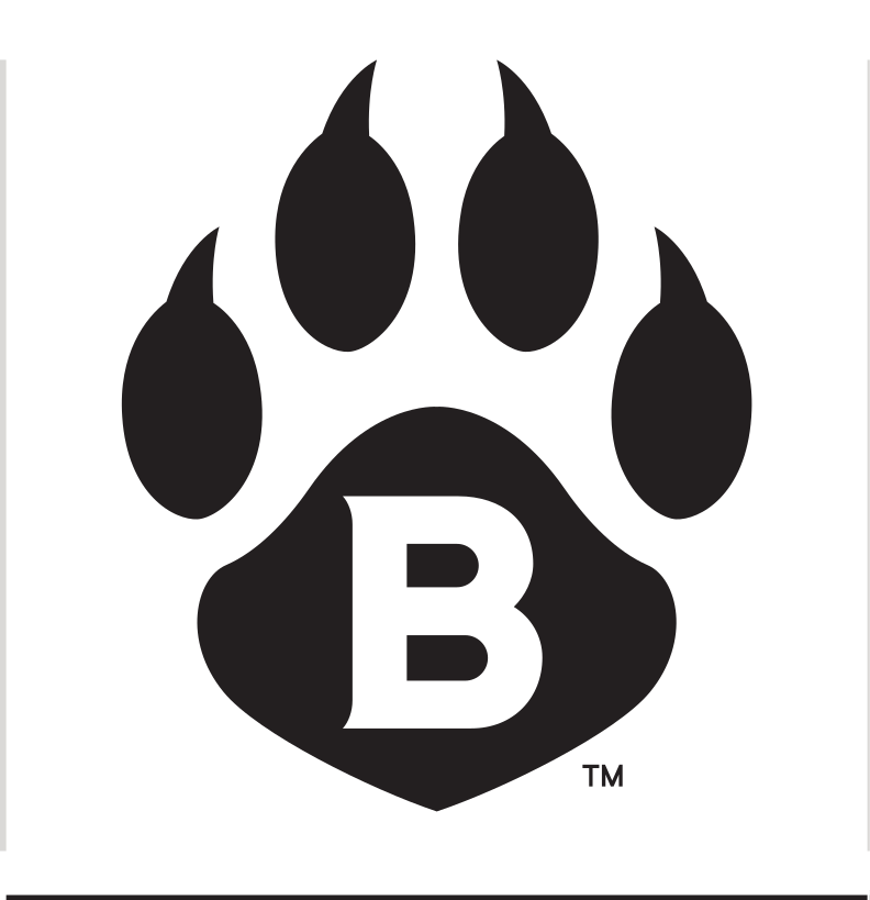 paw print with B, black on white variant, cell 122