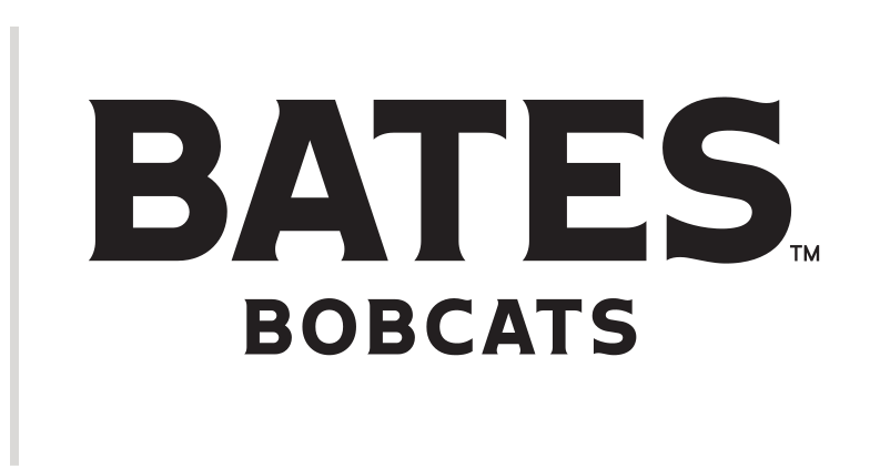 BATES BOBCATS stacked wordmark, black on white variant, cell 182