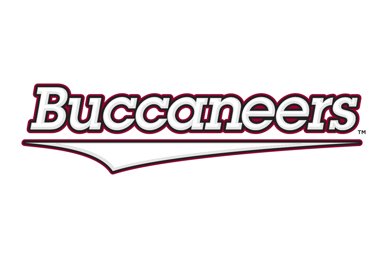 Buccaneers wordmark, outline red/black variant, cell 23