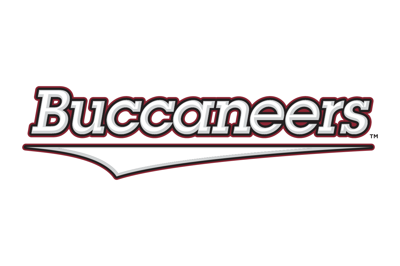 Buccaneers wordmark, outline black/red variant, cell 24