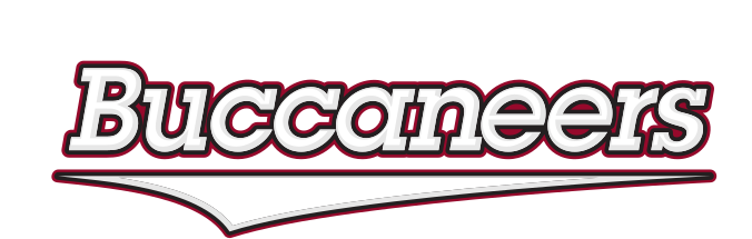 Buccaneers wordmark, outline red/black variant, cell 23