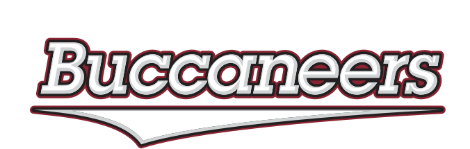 Buccaneers wordmark, outline black/red variant, cell 24