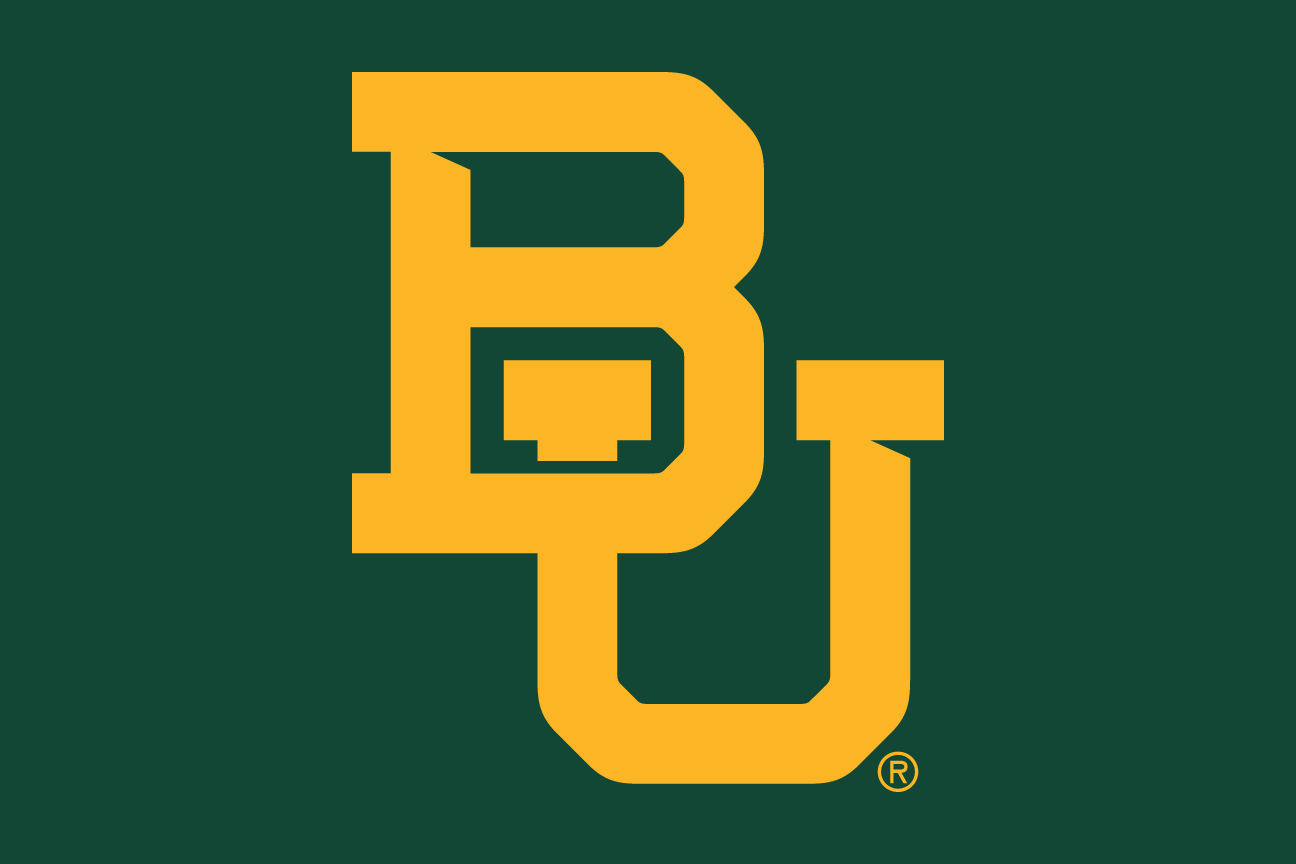 interlocking BU mark, one color gold on green variant, cell 2