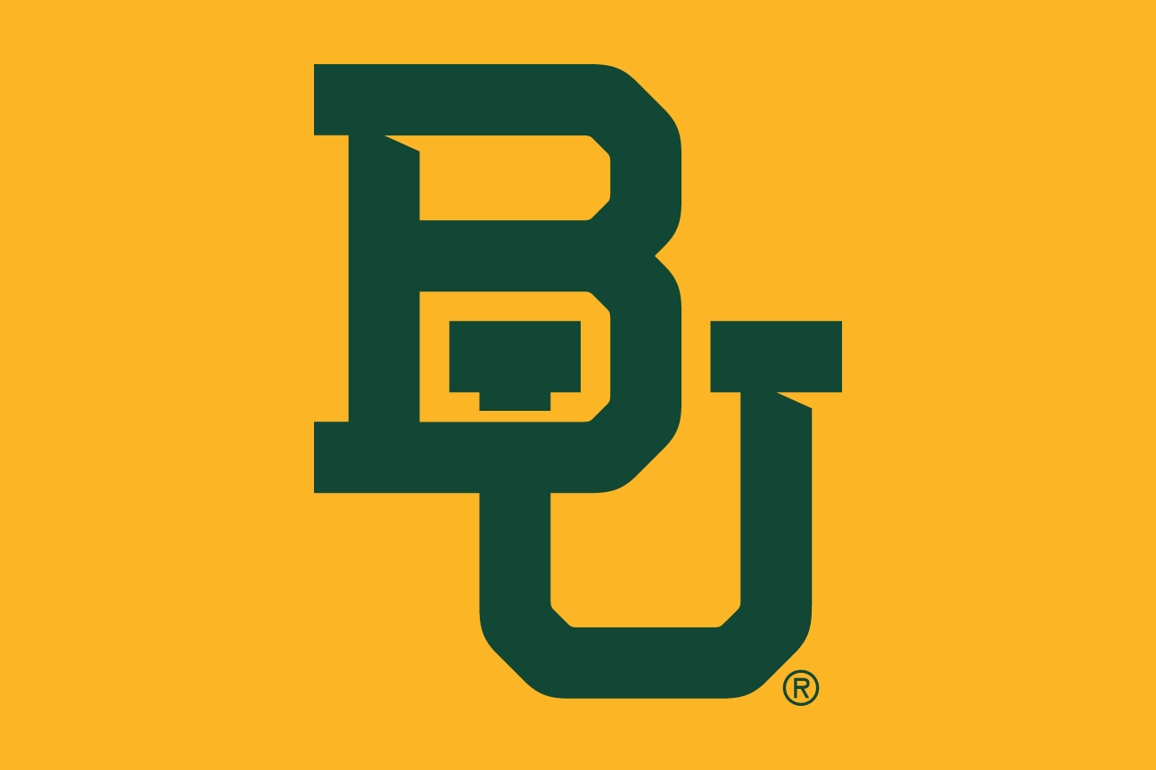 interlocking BU mark, one color green on gold variant, cell 3