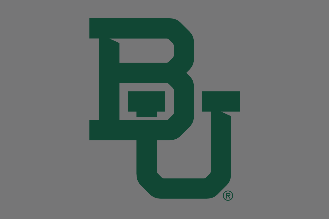 interlocking BU mark, one color green on grey variant, cell 4