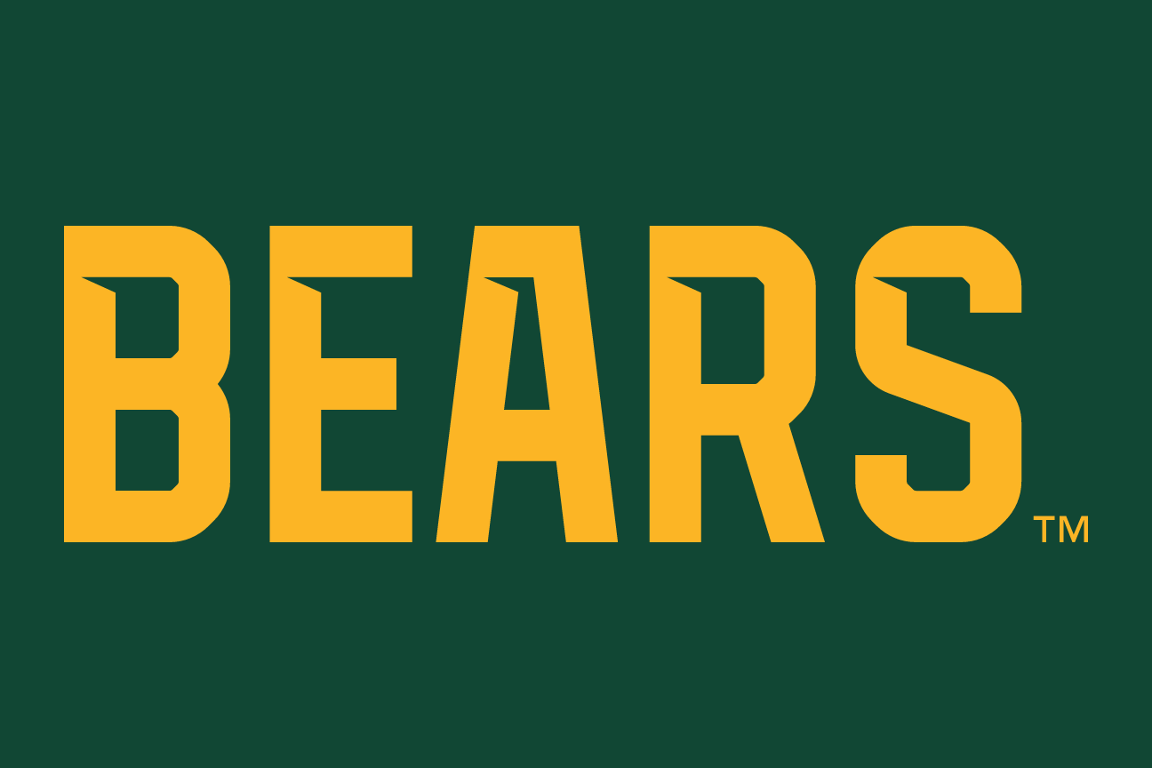 BEARS wordmark, one color gold on green variant, cell 10
