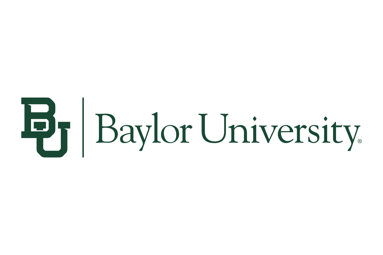 BU Baylor University horizontal lockup, green on white variant, cell 57