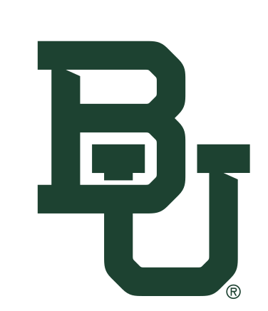 interlocking BU mark, one color green on white variant, cell 1