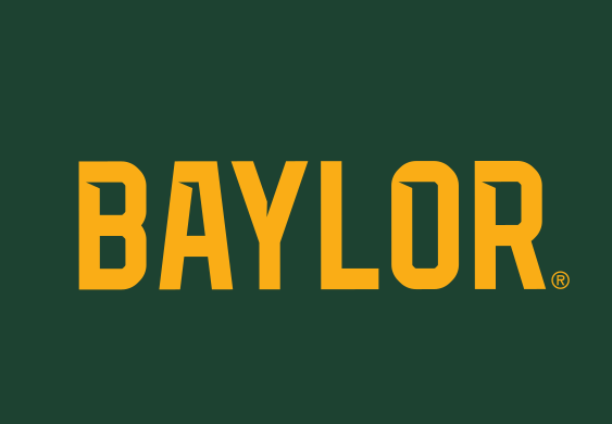 BAYLOR wordmark, one color gold on green variant, cell 6