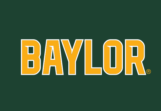 BAYLOR wordmark, two color green and gold on green variant, cell 22