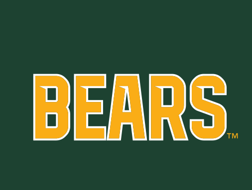BEARS wordmark, two color green and gold on green variant, cell 26