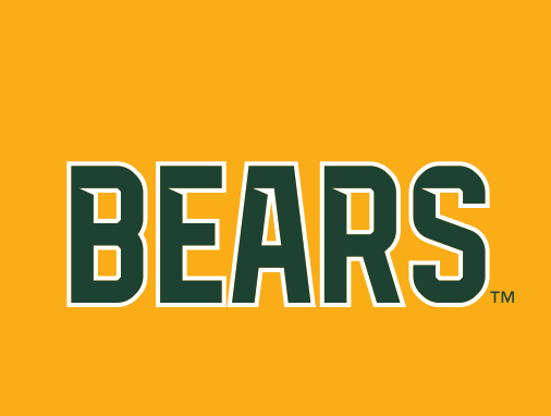 BEARS wordmark, two color green and gold on gold variant, cell 27
