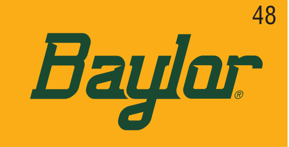 Baylor script, green on gold variant, cell 48