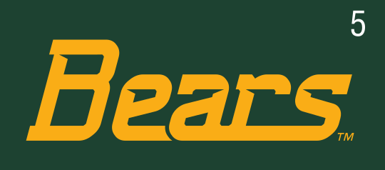 Bears script, gold on dark green variant, cell 51
