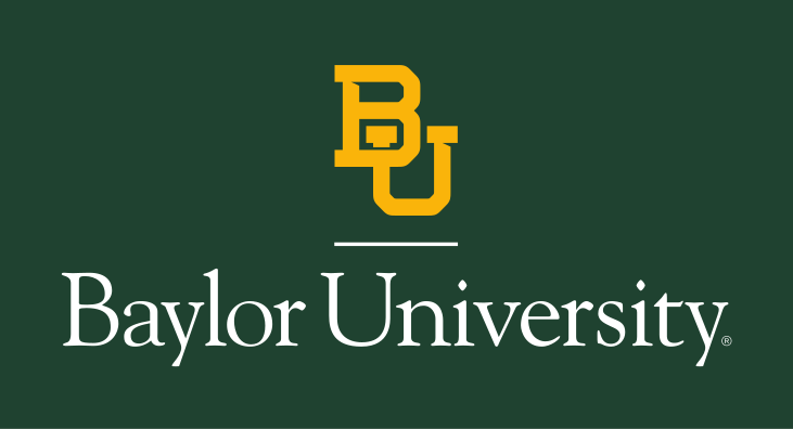 BU Baylor University lockup, gold on dark green variant, cell 54
