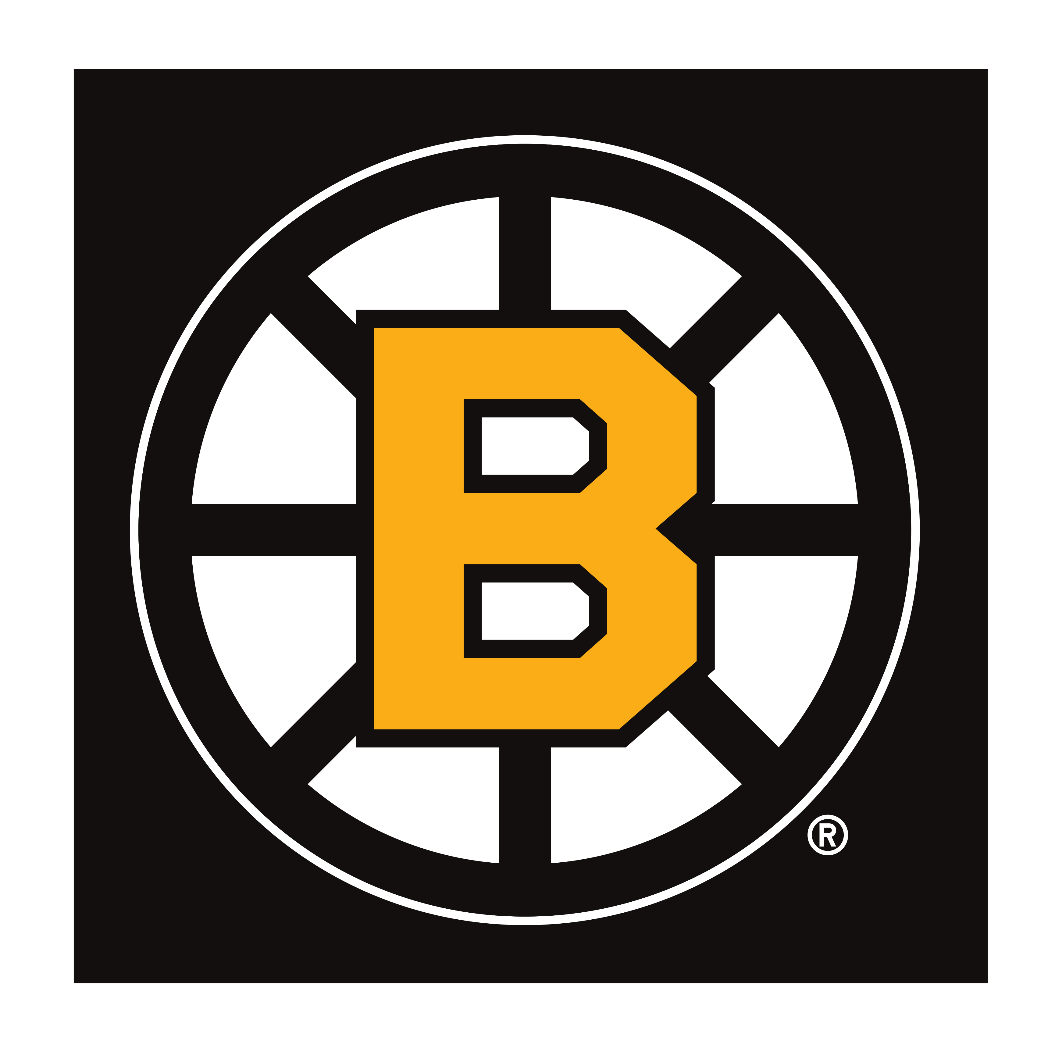 Boston Bruins secondary logo, black background variant
