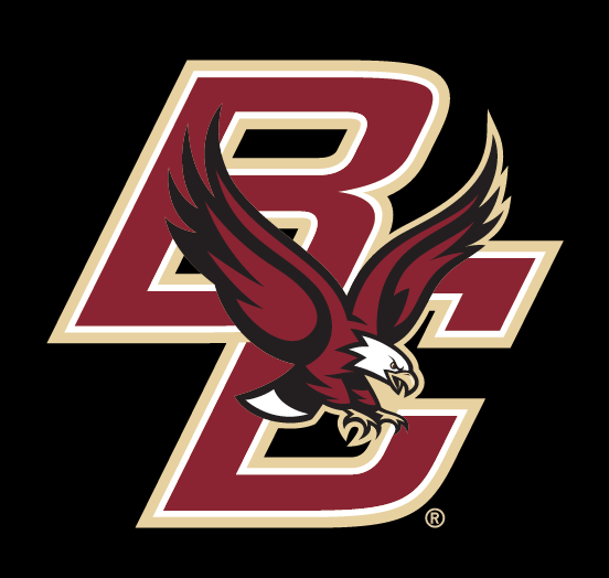 BC with eagle primary logo, maroon/gold on black background variant, cell 101