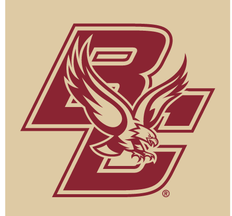 BC with eagle primary logo, outline maroon on gold background variant, cell 101