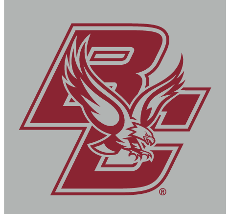 BC with eagle primary logo, outline maroon on grey background variant, cell 101