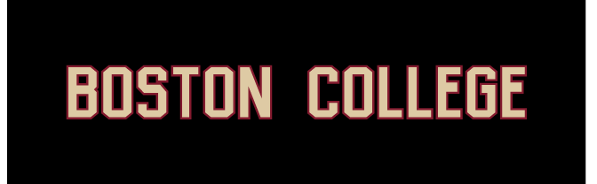 Boston College wordmark, horizontal on black variant, cell 102