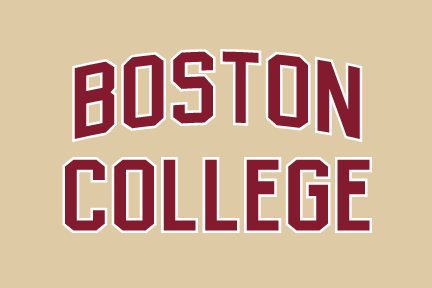 Boston College wordmark, stacked arched on gold variant, cell 102