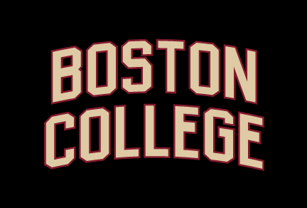 Boston College wordmark, stacked double arched on black variant, cell 102