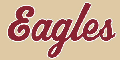 Eagles script wordmark, maroon on gold variant, cell 104
